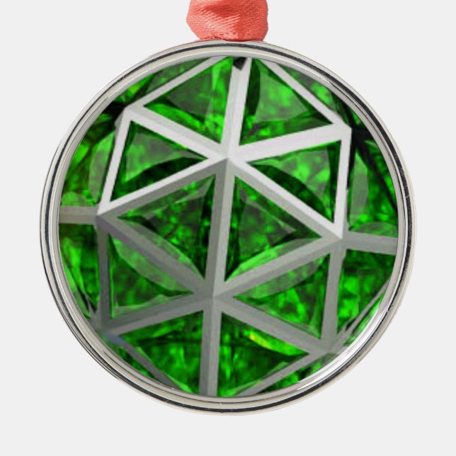 Sphere Emerald Gemstone Metal Tree Decoration (Front)