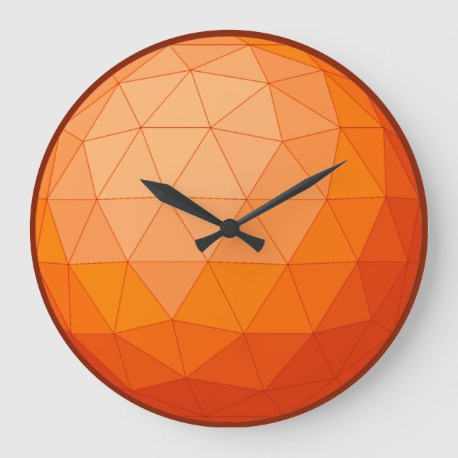 Sphere faceted in orange large clock (Front)