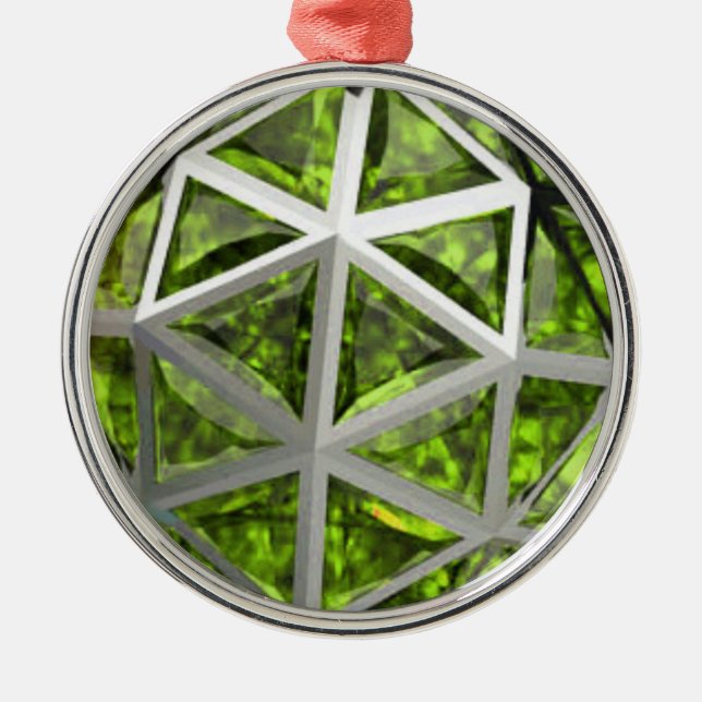 Sphere Green Peridot Gemstone Metal Tree Decoration (Front)