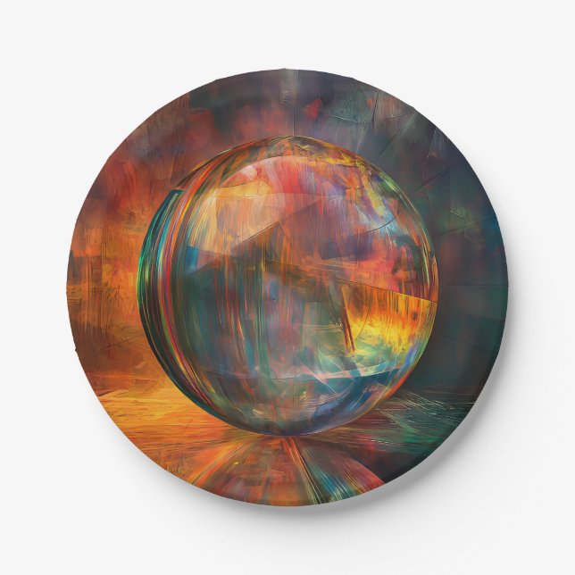 Sphere Illustration  Paper Plate (Front)