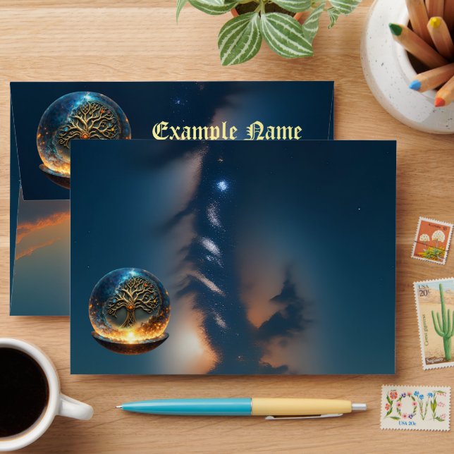 Sphere of Life – The Golden World Tree Envelope (Desk)