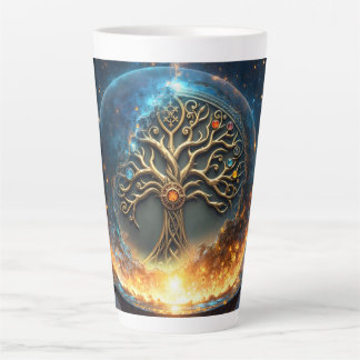 Sphere of Life – The Golden World Tree.  Latte Mug