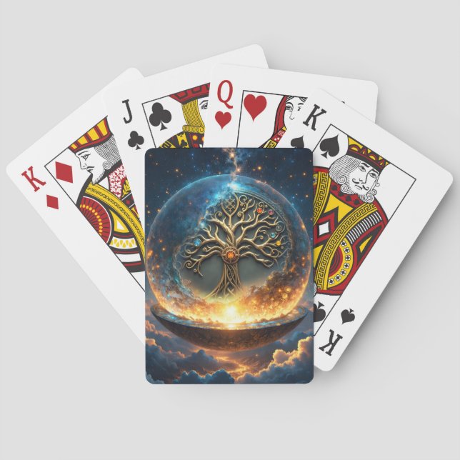 Sphere of Life – The Golden World Tree.  Playing Cards (Back)
