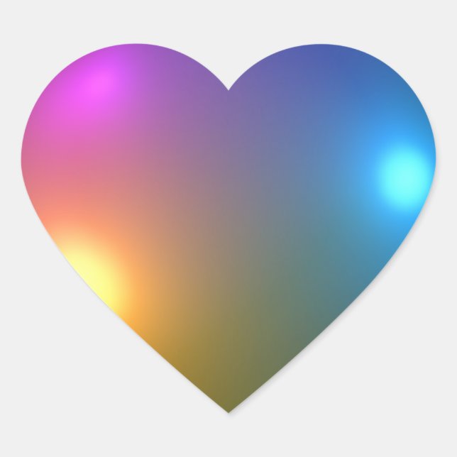 Spheres Shiny Heart Sticker (Front)