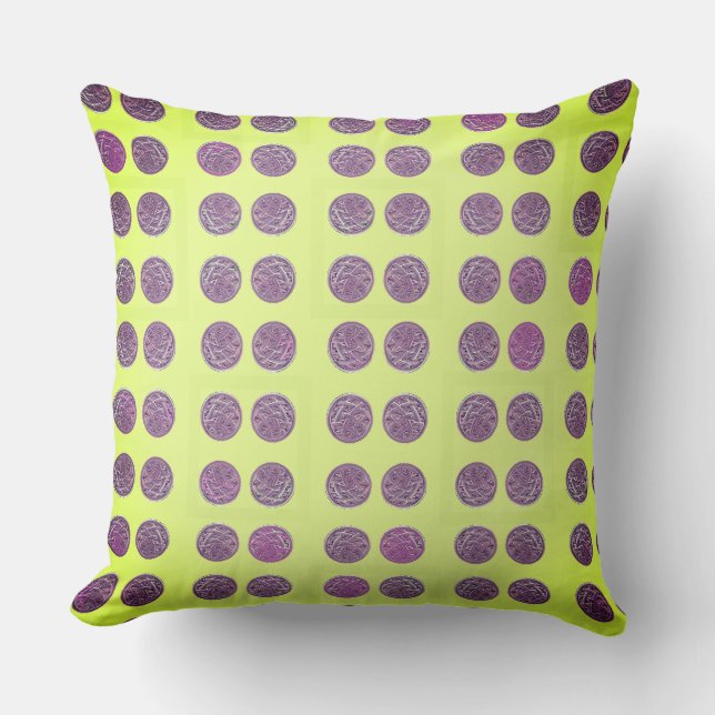 Spherical Fibre over Light Fresh Lemon Colour  Cushion (Front)