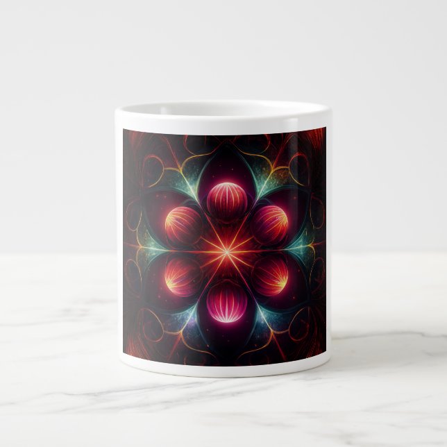 Spherical Spores In A Wild Fantasy Scene Large Coffee Mug (Front)