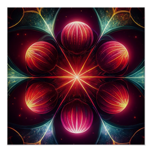 Spherical Spores In A Wild Fantasy Scene Poster (Front)