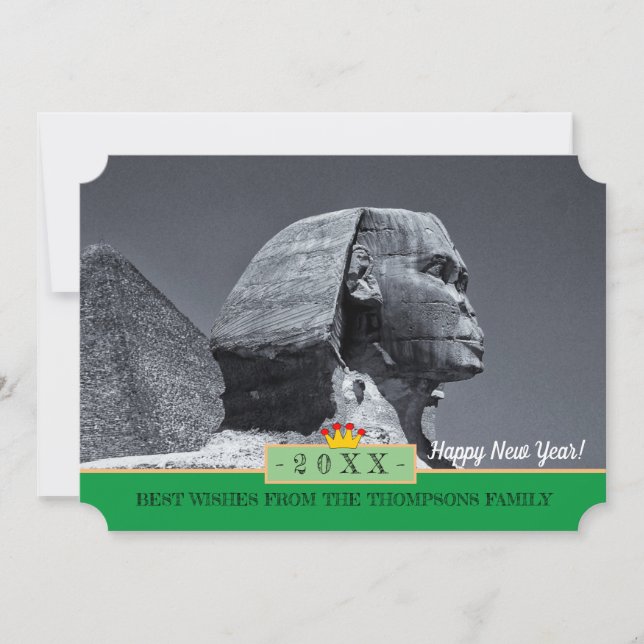 Sphinx, Cairo & Happy New Year! Card /Egypt (Front)