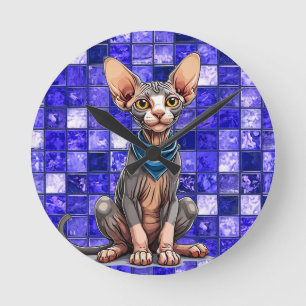 Sphinx cat round clock