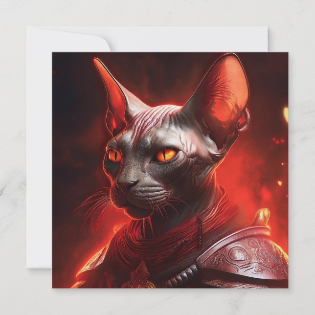 Sphinx Cat Warrior From Another Galaxy Invitation (Front)