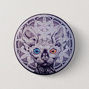 Sphinx Mandala 6 Cm Round Badge