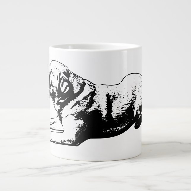 Sphinx Pause – Golden Gaze Large Coffee Mug (Front)