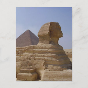 sphinx pyramid vertical postcard