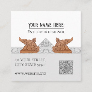 Sphinx Renaissance baroque Square Business Card
