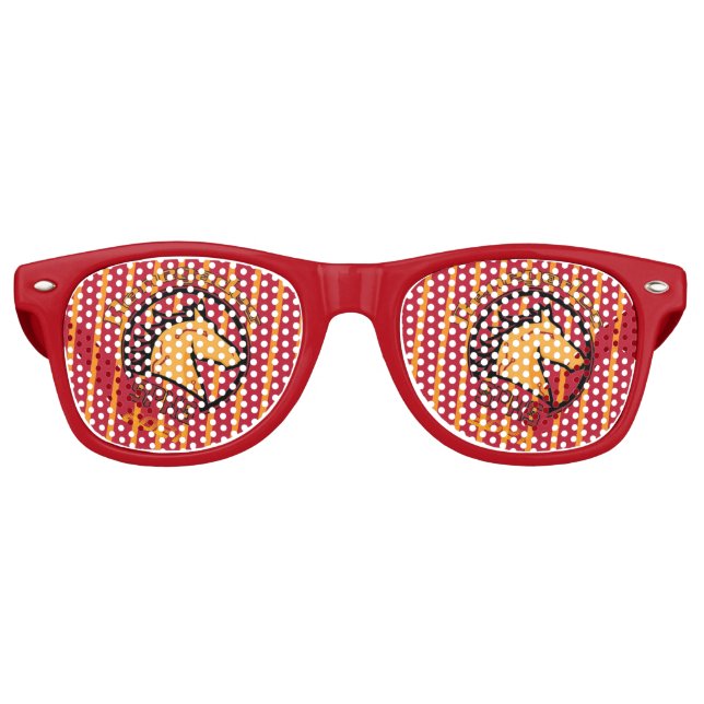 SPHS Party Shades-Red Retro Sunglasses (Front)