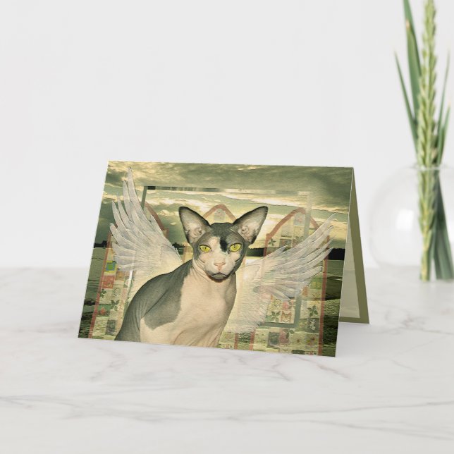 Sphynx Angel With deepest Sympathy Card (Front)
