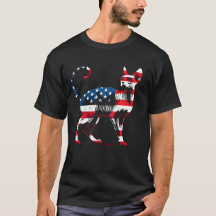 Sphynx Cat American Flag - Patriotic USA Sphynx Ca T-Shirt