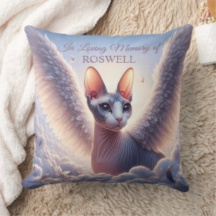 Sphynx Cat Angel Pet Loss Memorial Sympathy Gift Cushion