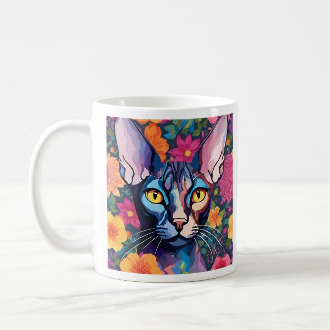 Sphynx Cat Art  Coffee Mug (Left)