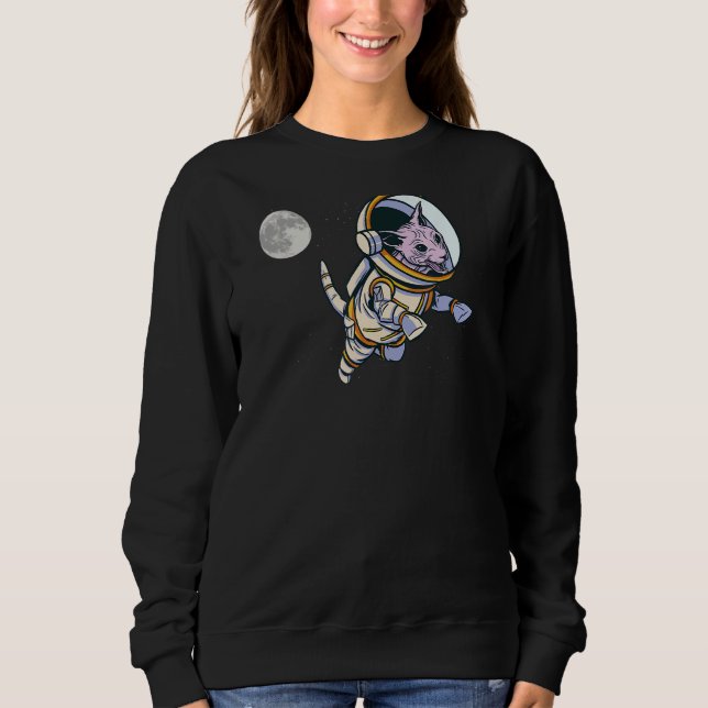 Sphynx Cat Astronaut   Space Cat  Spacial Style Sweatshirt (Front)