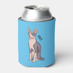 Sphynx cat cartoon illustration can cooler