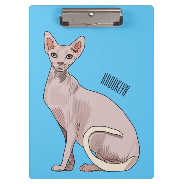 Sphynx cat cartoon illustration  clipboard (Front)