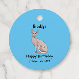 Sphynx cat cartoon illustration favour tags