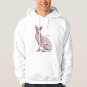 Sphynx cat cartoon illustration hoodie