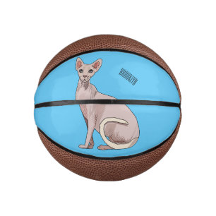 Sphynx cat cartoon illustration mini basketball