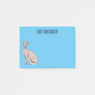 Sphynx cat cartoon illustration post-it notes