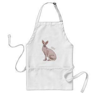 Sphynx cat cartoon illustration standard apron