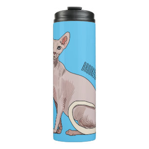 Sphynx cat cartoon illustration thermal tumbler