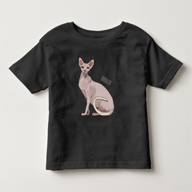 Sphynx cat cartoon illustration  toddler T-Shirt (Front)
