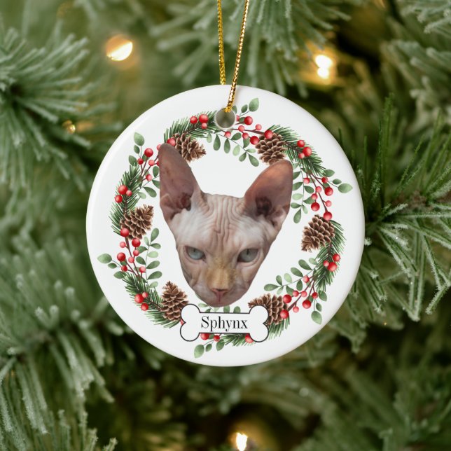 sphynx cat ceramic tree decoration (Tree)