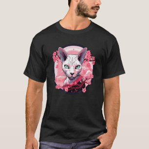 Sphynx Cat Cherry Blossom Funny Pet Flowers T-Shirt