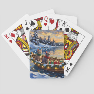 Sphynx Cat Christmas Boat Holiday Playing Cards