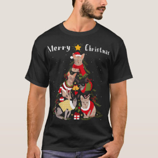 Sphynx Cat Christmas Tree Xmas Cat Lover T-Shirt