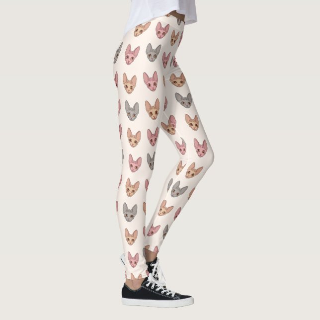 Sphynx Cat Cute Unique Pet Pattern Leggings (Right)