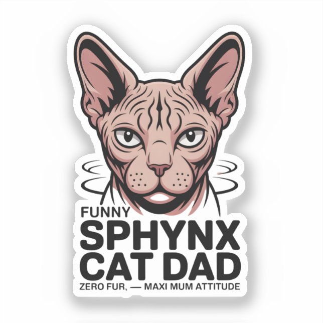 Sphynx Cat Dad Funny Vector Art (Front)