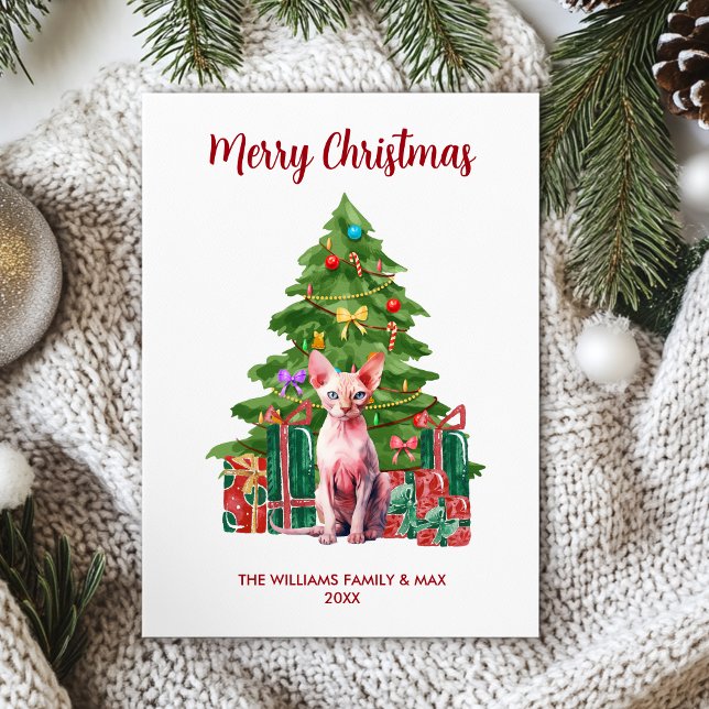 Sphynx Cat Family Christmas Holiday Card (Creator Uploaded)