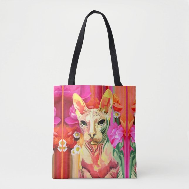 Sphynx cat Flower Fairy. Tote Bag (Front)