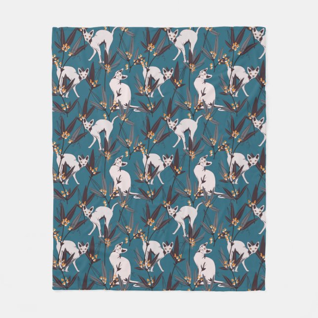 sphynx cat funny kids pattern fleece blanket (Front)