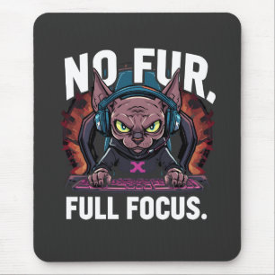 Sphynx Cat Gamer Full Focus Artwork Mouse Pad