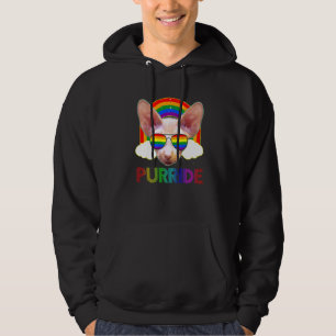 Sphynx Cat Gay Pride  Lgbt Rainbow Flag Sunglasses Hoodie