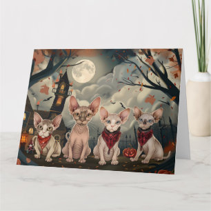 Sphynx Cat Halloween Spooky Card