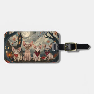 Sphynx Cat Halloween Spooky Luggage Tag