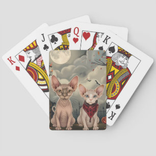 Sphynx Cat Halloween Spooky Playing Cards