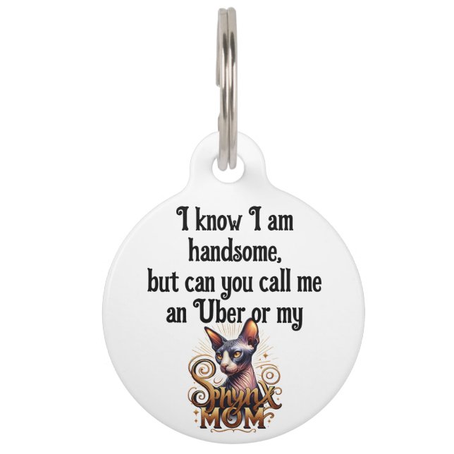  Sphynx Cat Handsome Funny  Pet Tag (Front)