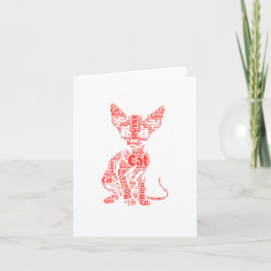 Sphynx Cat Lives Word Cloud Silhouette Sticker Card