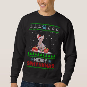 Sphynx Cat Lover Christmas Ugly Xmas Sweater Sphyn